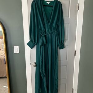 Baltic Born Teal Long Sleeve Wrap Dress